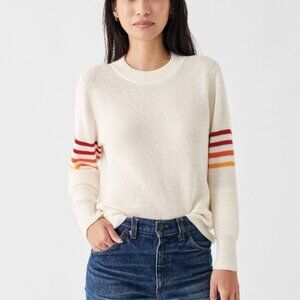 FAHERTY Preppy Throwback Stripe Crewneck Cotton Cashmere Sweater